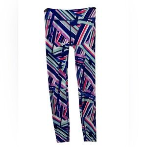 Athleta Girl Bundle: Blue/Pink Geometric & Black Legging